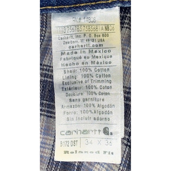 Carhartt 104939‎ Rugged Flex Relaxed Fit Fleece Lined 5 Pocket Jean Size 34x36 - Picture 7 of 8